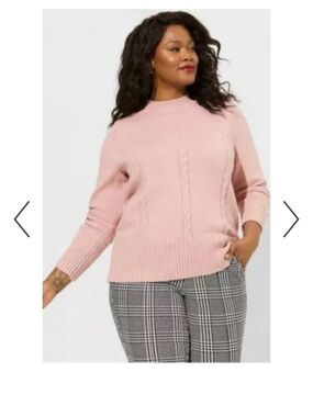 TORRID Marilyn Monroe Plus-Size Cable Knit Sweater - Pink Size 2